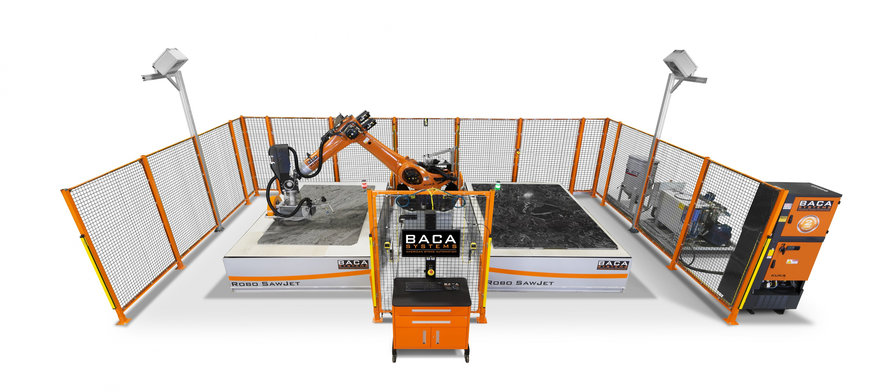 Innovative solutions in the stone cutting industry: 100 robots for BACA Systems in North America